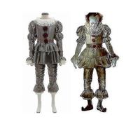 (XXL,Gold)Stephen King's It Full Set Halloween Costume Pennywise Clown Suit Joker_1