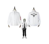 (XXL*Hanemiya-Bordado1) Disfraz de cosplay de Kazutora Hanemiya de Tokyo Revengers, uniforme de anime