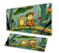 XXL Large Alfombrilla para el ratón, Rain Frog Game Keyboard Pad, Funny Anime MousePad XXL Rubber Anti Slip Base - Smooth Surface - Suitable for Home Office MousePad Frog Animal (90×40c'm)