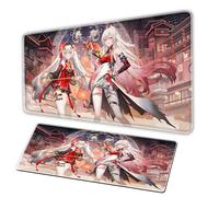 XXL large mouse pad, gaming and anime mousepad, 3mm large mouse pad, natural rubber base, sewn edge, expandable office pad and compute mousepad Alfombras de ratón para gamers para PC (A, 27.5×11.8in)