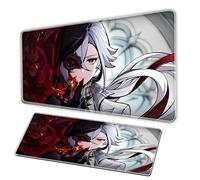 XXL large mouse pad, gaming and anime mousepad, 3mm large mouse pad, natural rubber base, sewn edge, expandable office pad and compute mousepad Alfombras de ratón para gamers para PC (E, 31.5×11.8in)