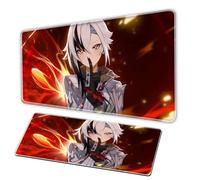 XXL large mouse pad, gaming and anime mousepad, 3mm large mouse pad, natural rubber base, sewn edge, expandable office pad and compute mousepad Alfombras de ratón para gamers para PC (F, 27.5 × 11.8in