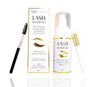 XXL Lashes - Champú para Extensiónes de Pestañas, Espuma Limpiadora Micelar, con Punta Espumosa, Cuidado de Pestañas, incluye Cepillo para lavar de pestañas, para Maquillaje y Párpados, 50ml