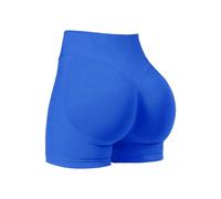 (XXL, Light Blue) Women's High Waisted Yoga-Shorts High Elastic Seamless Fitness Pants for Spring Summer