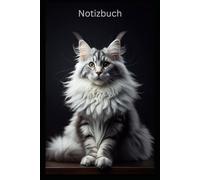 XXL silver tabby Maine Coon Notizbuch, Buch: Das perfekte Geschenk für Katzen Liebhaber & Fans, Buch mit Katzenmotiv Liniert, A5: Tagebuch, Journal, ... Coonkatze auf dem Cover, schönes Motiv, Cat