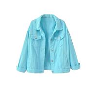(XXL,Sky Blue)Women Spring And Autumn Coats Warm Solid Long Sleeve Denim Jacket Outerwear