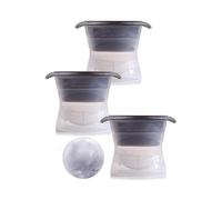XXL Sphere Ice Mould, Set of 3 Silicone Ice Ball Makers, Makes 6.35CM (2.5 Inch) Ice Cube Balls - Great for Whiskey and Scotch(GRAY)