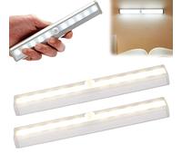 XXLZ 1/2PCS Motion Sensing Closet Light, Under Cabinet Lighting Battery Operated, Led Closet Light Motion Activated Battery Powered, Motion Sensor Lights Under Cabinet (Yellow,2PCS)