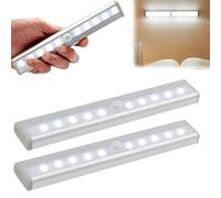 XXLZ 1/2PCS Motion Sensing Closet Light, Under Cabinet Lighting Battery Operated, Led Closet Light Motion Activated Battery Powered, Motion Sensor Lights Under Cabinet (White,2PCS)