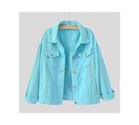 (XXXL,Sky Blue)Women Spring And Autumn Coats Warm Solid Long Sleeve Denim Jacket Outerwear 0619