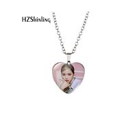 (XXXL213) Elegante collar con colgante de corazón "Locos por el amor", nuevo álbum de Itzy, con cadena clásica