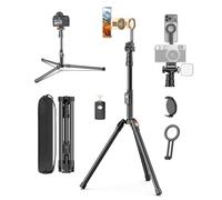 XXZU 187cm Magnético Tripode para Movil, Tripode Camara Ligero con Control Remoto y Soporte Magnético, Aluminio Trípode para Teléfono portátil, Trípode de Viaje para iPhone/Android/Cámara/Webcam