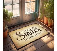 XYBH Accesorios de garaje para cueva de hombre con texto en inglés "So Many My Smiles Begin With You". Felpudo para decoración de porche o sala de juegos (65 x 90 cm)