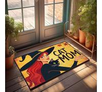 XYBH Accesorios de garaje para hombre, cueva, gato, mamá, bruja con gato negro, decoración de porche, muebles de sala de juegos (65 x 90 cm)