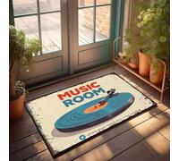 XYBH Alfombra de baño de estilo rústico para sala de música: donde la música necesita parar, la música habla. Felpudo de baño estilo rústico (65 x 90 cm)