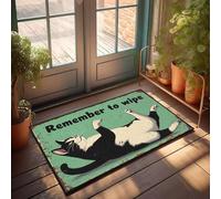 XYBH Alfombra de baño rústica con texto en inglés "Remember To Wipe", decoración para habitación y sala de juegos (40 x 60 cm)
