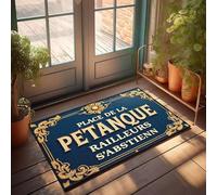 XYBH Alfombra de otoño para puerta de entrada Place De La Pétanque. No Riff-Raff! Felpudo divertido para decoración de patio y escritorio para hombres (40 x 60 cm)