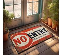 XYBH Alfombra de otoño para puerta delantera, sin entrada, más allá de este punto, divertida decoración de patio, decoración de escritorio para hombres (50 x 80 cm)