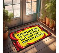 XYBH Alfombra para zapatos, educación es importante, pero Softball Importanter felpudo para decoración de entrada, alfombras de capas al aire libre para puerta delantera (40 x 60 cm)