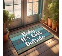 XYBH Alfombra rústica de cocina para bebé, con texto en inglés "It's Cold Outside", felpudo de bienvenida para decoración de piscina (65 x 90 cm)
