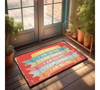 XYBH Alfombras de baño rústicas con texto en inglés "I Am Kind Repeated On Colorful Banners". Felpudo decorativo para habitación y sala de juegos (40 x 60 cm)