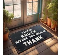 XYBH Alfombras de baño rústicas con texto en inglés «Please Knock Before You Come In. Thank You» (40 x 60 cm)