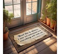 XYBH Alfombras de baño rústicas con texto en inglés "Read This In Silence" (50 x 80 cm)