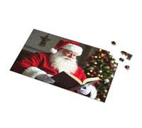 XYBH Bar Stuff For Man Cave Santa Claus Reading By The Christmas Tree Picture Puzzle Funny Signs Metal Tin Decor (1000 piezas)