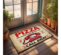 XYBH Decoración del hogar para hombres, pedido de pizza con una llamada telefónica. Felpudo decoración de sala de juegos, accesorios de dormitorio (50 x 80 cm)