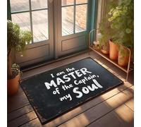 XYBH Decoración para el patio trasero con texto en inglés "I Am The Master Of The Captain, My Soul. Felpudo de cocina, patio, bar, accesorios (50 x 80 cm)