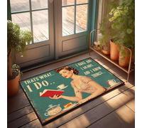 XYBH Decoración vintage para leer, hornear, beber té y saber cosas. Felpudo para decoración al aire libre para patio y baño (40 x 60 cm)