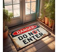 XYBH Divertida decoración de cocina Danger: Do Not Enter. Felpudo interior para puerta delantera (50 x 80 cm)