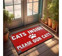 XYBH Divertida decoración de habitación con diseño de gatos en el interior, por favor nuestros gatos, alfombra de baño para decoración al aire libre para porche delantero (50 x 80 cm)