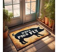 XYBH Divertidas alfombras de baño con texto en inglés "When Pigs Fly", para decoración de habitación (50 x 80 cm)