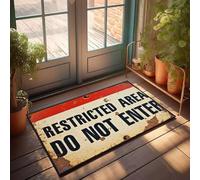 XYBH Divertido felpudo para puerta delantera al aire libre, zona restringida con texto en inglés "Do Not Entre", ideal como regalo para decoración del hogar (65 x 90 cm)