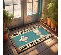 XYBH Divertidos felpudos para entrada exterior con texto en inglés "Don'T Pee In My Tool". Felpudo al aire libre, accesorios de bar, decoración de primavera al aire libre (65 x 90 cm)