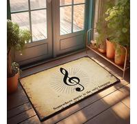 XYBH Divertidos felpudos para entrada exterior, en algún lugar, la música es el único idioma. Felpudo al aire libre, accesorios de bar, decoración de primavera al aire libre (40 x 60 cm)