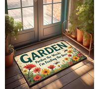 XYBH Divertidos felpudos para puerta de entrada de jardín: malezas de perdón, abejas alimentando, felpudo para interiores y otoño, decoración de otoño para puerta delantera (50 x 80 cm)