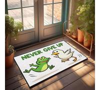 XYBH Divertidos felpudos para puerta delantera, ¡nunca te rindas, sigue moviéndote hacia adelante! Felpudo de interior para decoración de otoño para puerta delantera (65 x 90 cm)
