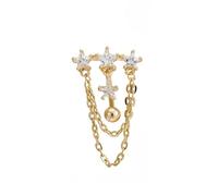 XYBH Estrella circón Estilo Ombligo Piercing Oro Acero quirúrgico Ombligo Piercing Anillos Ombligo Piercing Cuerpo joyería