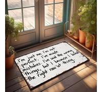 XYBH Felpudo con texto divertido con texto en inglés "I'm Just Me, Not Perfect Doormat For Inside Entry Fall Rugs Outdoor (50 x 80 cm)