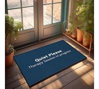 XYBH Felpudo con texto en inglés «Knock Before Entering Door Quiet Please: Therapy Session In Progress» (65 x 90 cm)