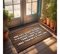 XYBH Felpudo con texto en inglés "Knock Before Entering Door Sign" con texto en inglés "One Day When Children", 50 x 80 cm