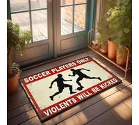 XYBH Felpudo con texto en inglés "Knock Before Enterter" con texto en inglés "Players Only. Violence Will Be Kicked" (65 x 90 cm)