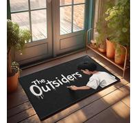 XYBH Felpudo con texto en inglés "Man Cave Decorations A Boy Writing The Outsiders On A Blackboard", accesorios para dormitorio, accesorios divertidos (65 x 90 cm)
