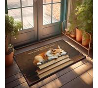 XYBH Felpudo con texto en inglés "Things For Boys Room Time Spent With Books And Dogs Is Never Wasted", para entrada al aire libre, dormitorio, 40 x 60 cm