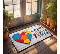 XYBH Felpudo de bienvenida para el aula con autismo es mi superpoder, tapete de baño antideslizante para otoño al aire libre (65 x 90 cm)