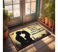 XYBH Felpudo de bienvenida para entrada al aire libre, Hello When We'Re Together, Darling, Every Night Is Halloween. Felpudo divertido con zapatos Tiki Bar Decoration(40 x 60 cm)