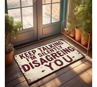 XYBH Felpudo de bienvenida para puerta delantera, diseño con texto en inglés "Keep Talking I'M Silently Disagreing You". Felpudo de otoño, decoración de habitación al aire libre (50 x 80 cm)