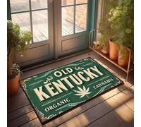 XYBH Felpudo de cannabis orgánico con texto en inglés "Knock Before Enterter" (40 x 60 cm)